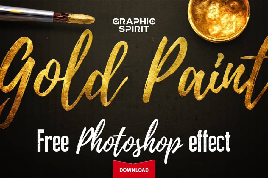 エフェクト Free Gold Paint Photoshop Effect デザイン素材 Com